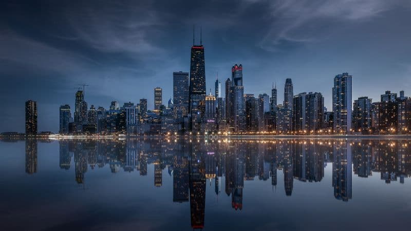 Chicago Night City Wallpaper