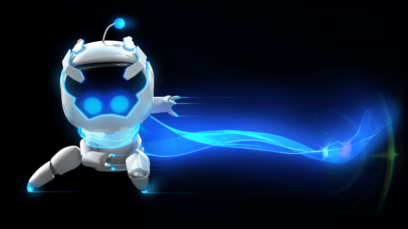 Astro Bot Black background Wallpaper
