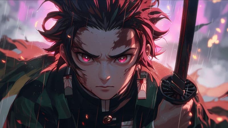 Tanjiro Kamado Intense Wallpaper
