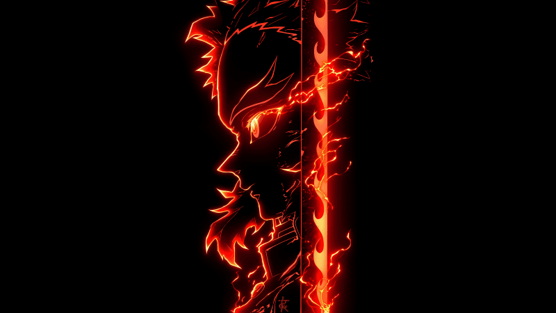 Kyojuro Rengoku AMOLED Wallpaper