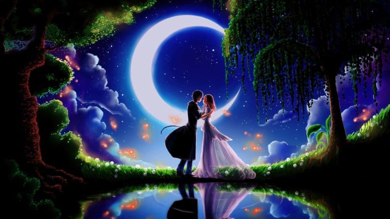 Anime couple Kiss Wallpaper