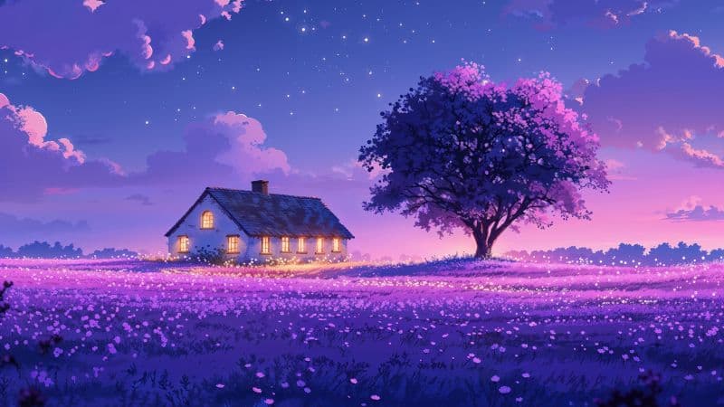 Purple aesthetic Scenery Wallpaper