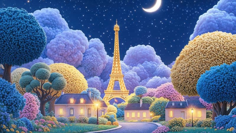 Eiffel Tower Dreamy Wallpaper