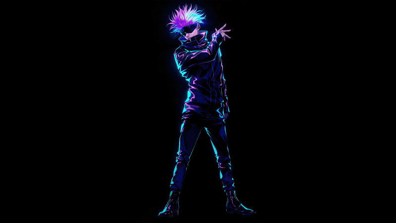 Satoru Gojo Neon art Wallpaper