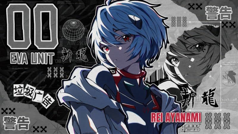 Rei Ayanami Monochrome background Wallpaper