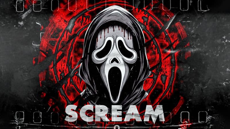 Scream Ghostface Dark background Wallpaper
