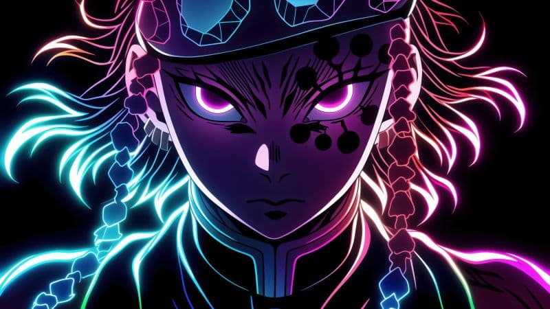 Tengen Uzui Neon art Wallpaper