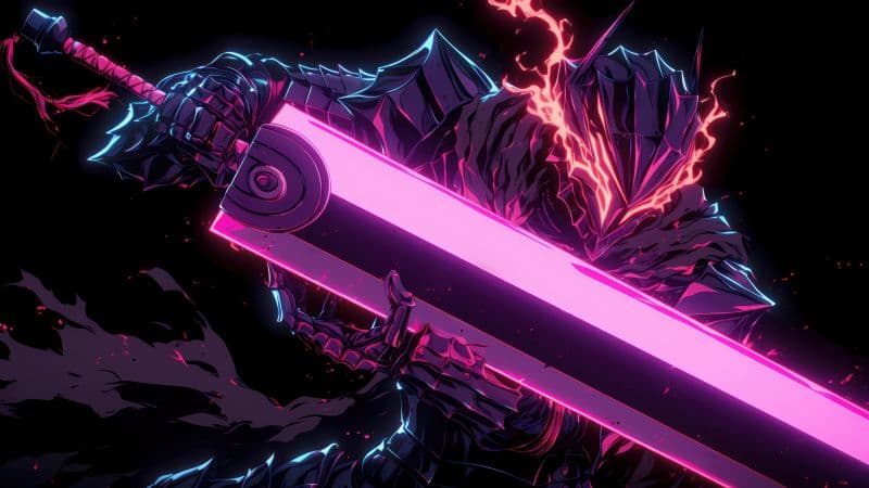 Guts (Berserk) Neon art Wallpaper