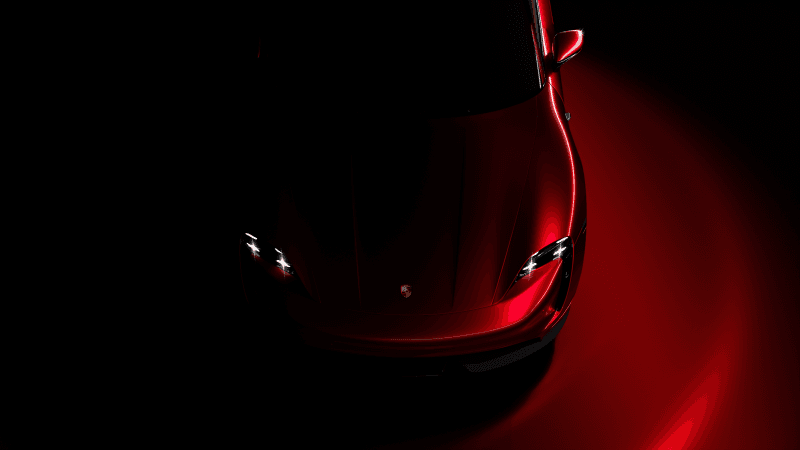Porsche Taycan Red aesthetic Wallpaper