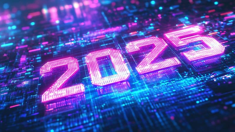 2025 New Year Neon Wallpaper