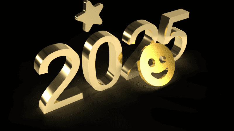 2025 New Year Smiley Wallpaper
