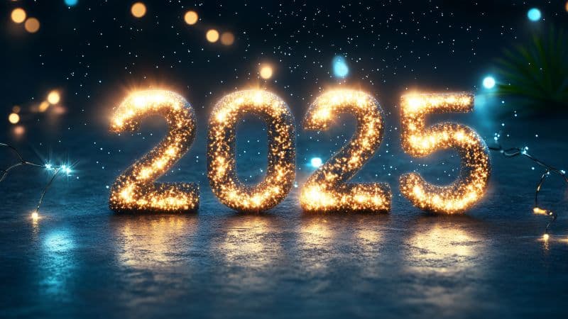 2025 New Year Glitter letters Wallpaper