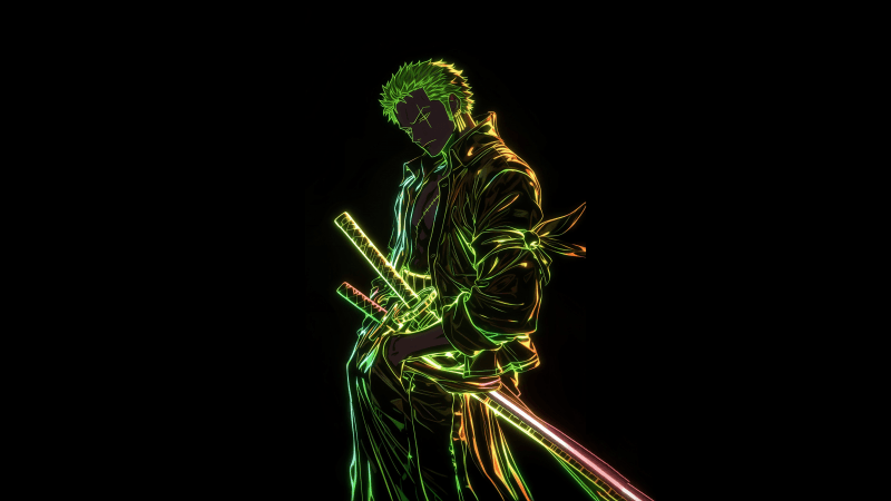 Roronoa Zoro Neon art Wallpaper