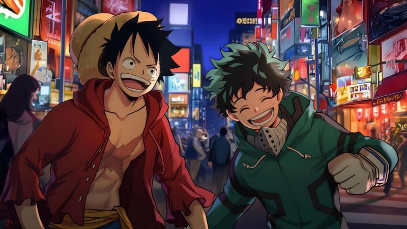 Monkey D. Luffy Izuku Midoriya Wallpaper