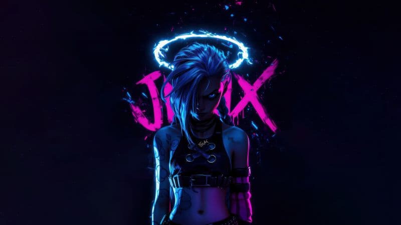 Jinx (Arcane) Neon art Wallpaper