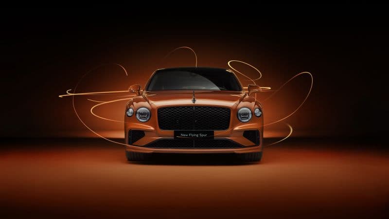 Bentley Flying Spur Orange aesthetic Wallpaper