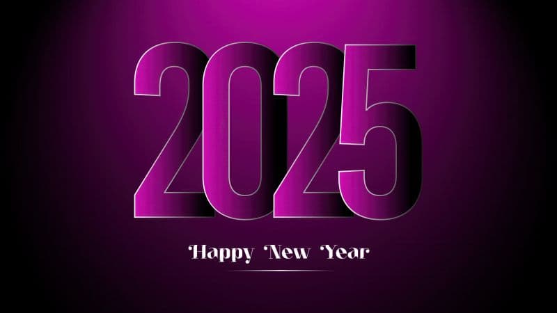 2025 New Year Purple background Wallpaper
