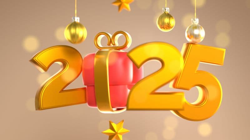 2025 New Year Typography Wallpaper