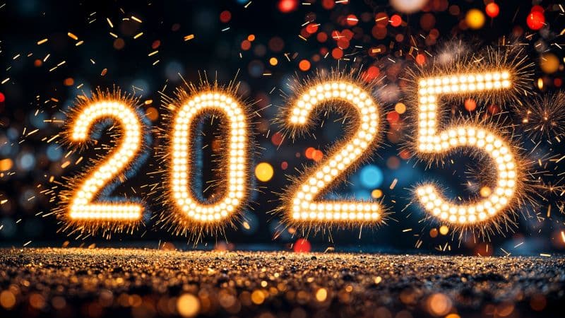 2025 New Year Sparklers Wallpaper
