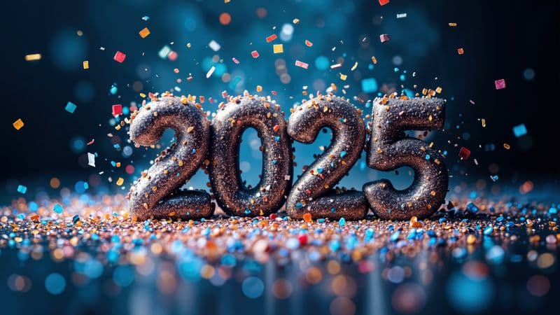 2025 New Year Confetti Wallpaper