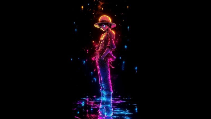 Neon Monkey D. Luffy Wallpaper