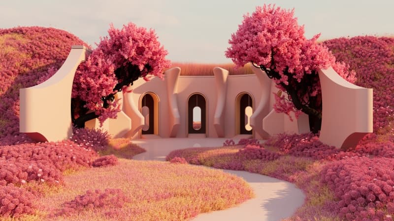 Pinkish red Outdoor Wallpaper