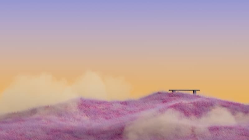Pink grass Landscape Wallpaper