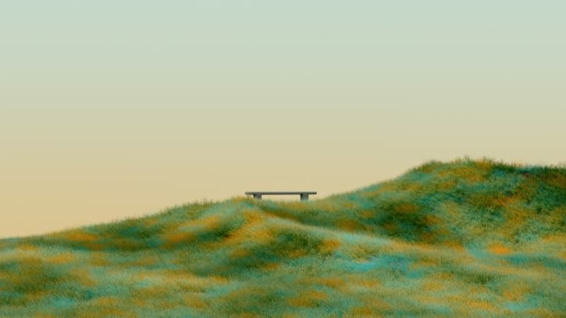 Green landscape Bench Wallpaper
