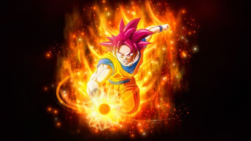 Super Saiyan God Flames Wallpaper