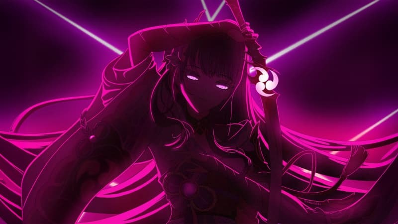Raiden Shogun Neon art Wallpaper