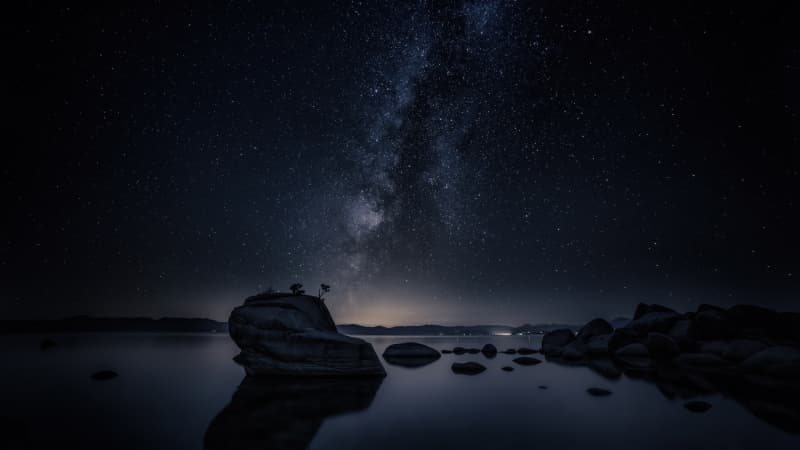 Bonsai Rock Milky Way Wallpaper