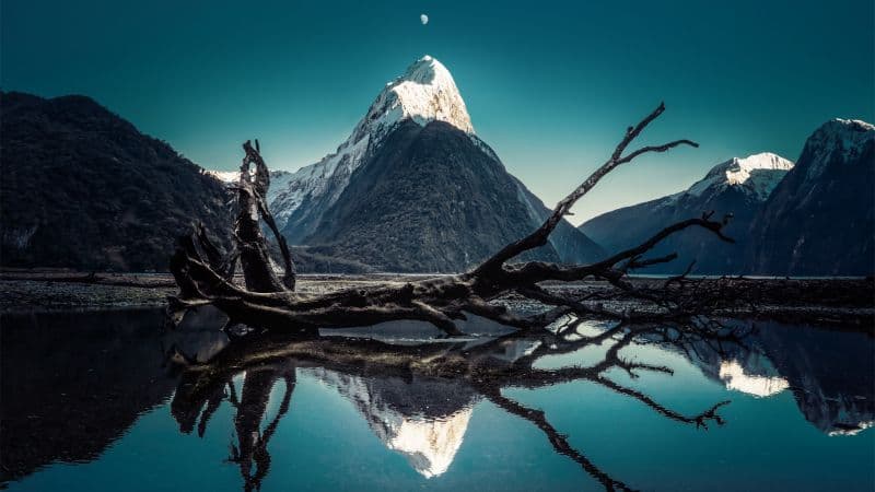Mitre Peak Moon Wallpaper