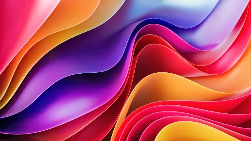 Colorful waves Abstract art Wallpaper