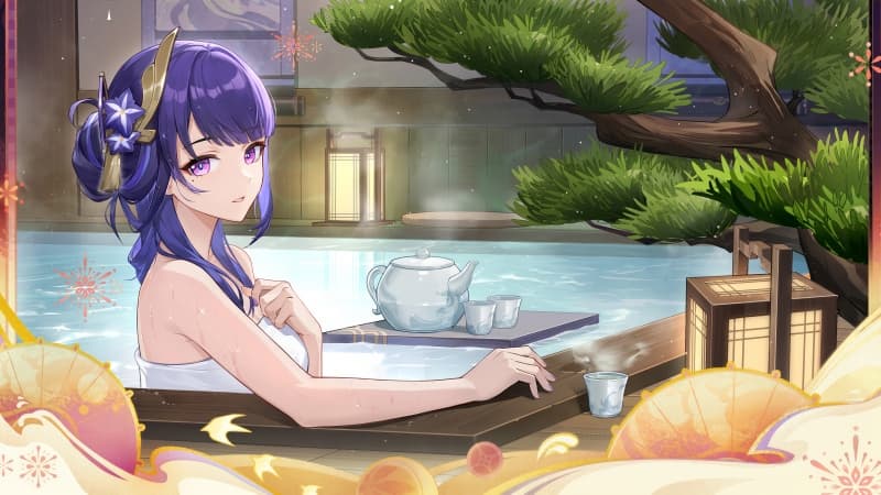 Raiden Shogun Swimming Pool Wallpaper