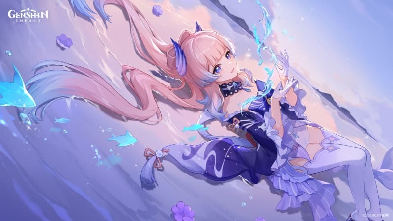 Sangonomiya Kokomi Purple aesthetic Wallpaper