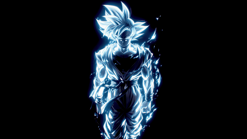 Goku Ultra Instinct Neon art Wallpaper