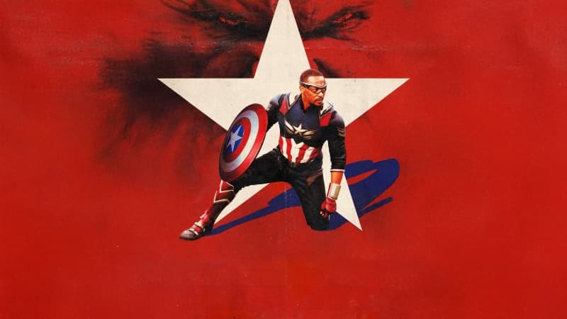 Captain America: Brave New World Red background Wallpaper