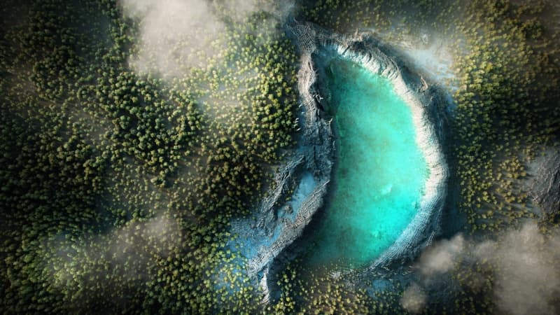 Mountain lake Crater Wallpaper