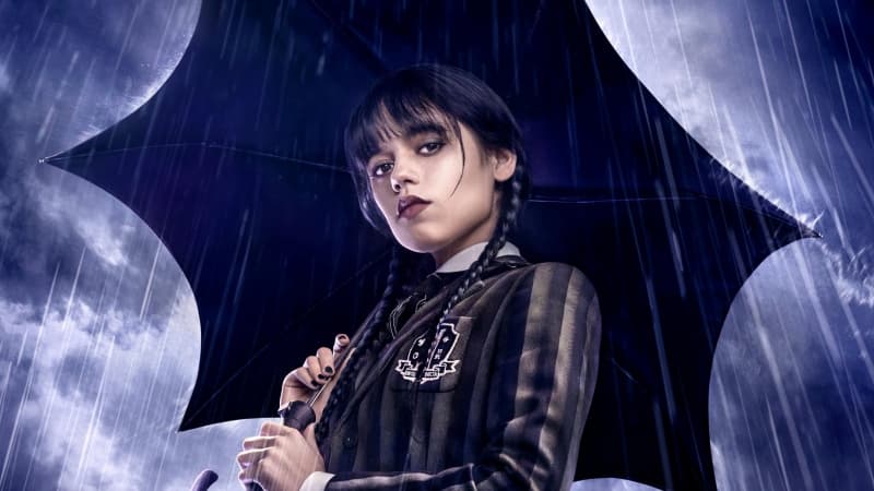 Jenna Ortega as Wednesday Addams 5K Wallpaper