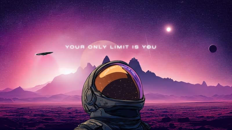 Astronaut Purple aesthetic Wallpaper