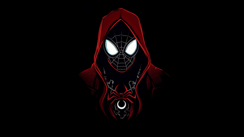 Miles Morales Red Hoodie Wallpaper