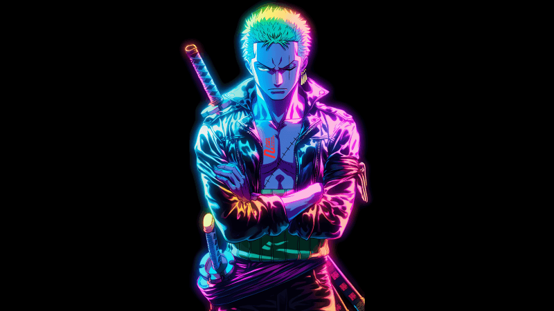 Roronoa Zoro Neon glow Wallpaper