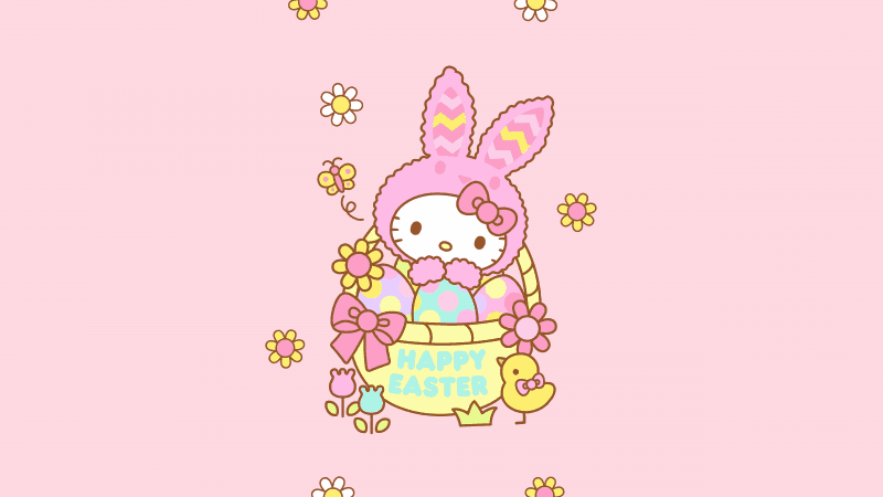 Hello Kitty Easter bunny Wallpaper