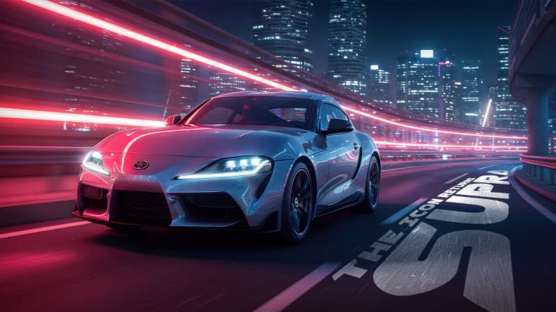Toyota Supra GT Neon Wallpaper