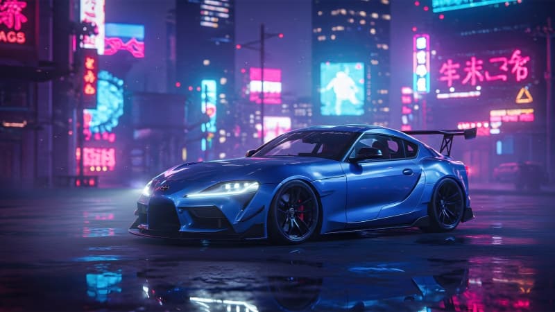 Toyota GR Supra City street Wallpaper