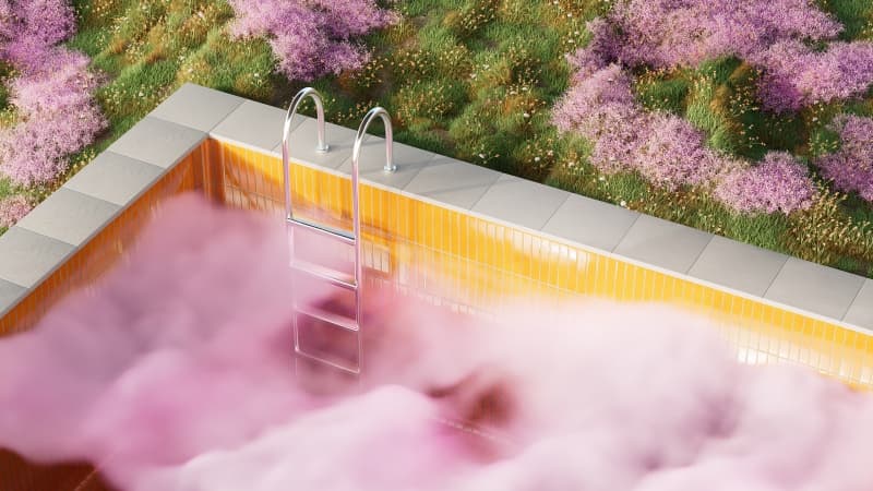 Surreal Aesthetic pool Wallpaper