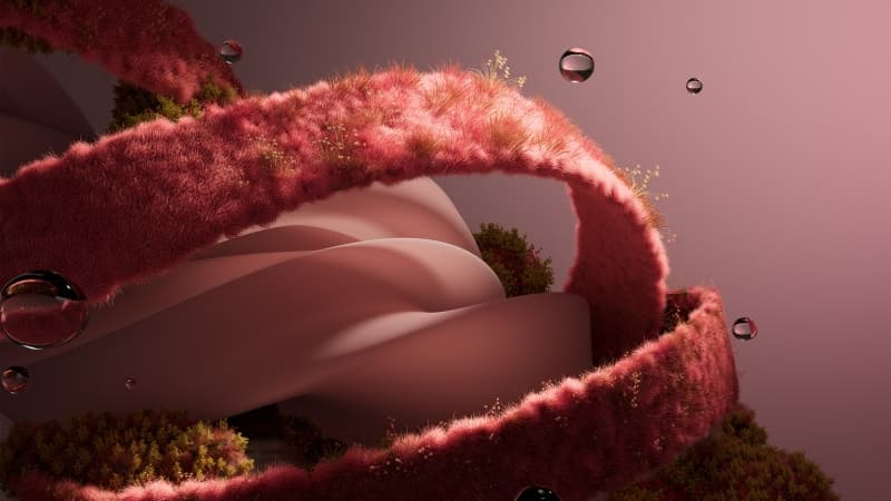 Furry Pink abstract Wallpaper