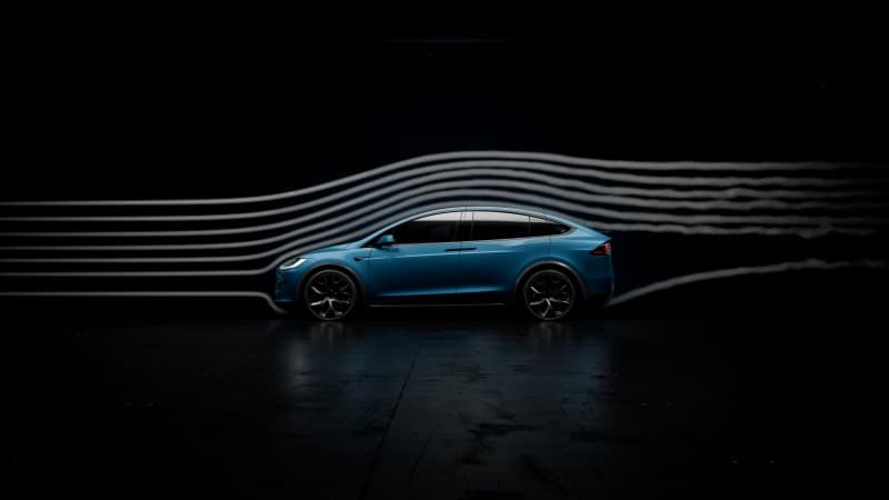Tesla Model X Plaid Dark background Wallpaper