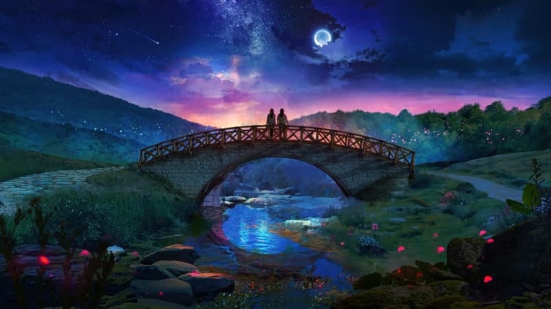 Couple Fantasy landscape Wallpaper