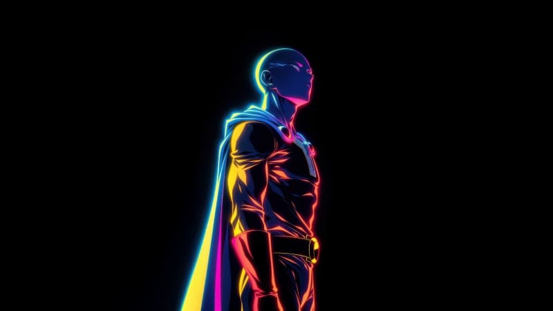 Saitama Neon Wallpaper